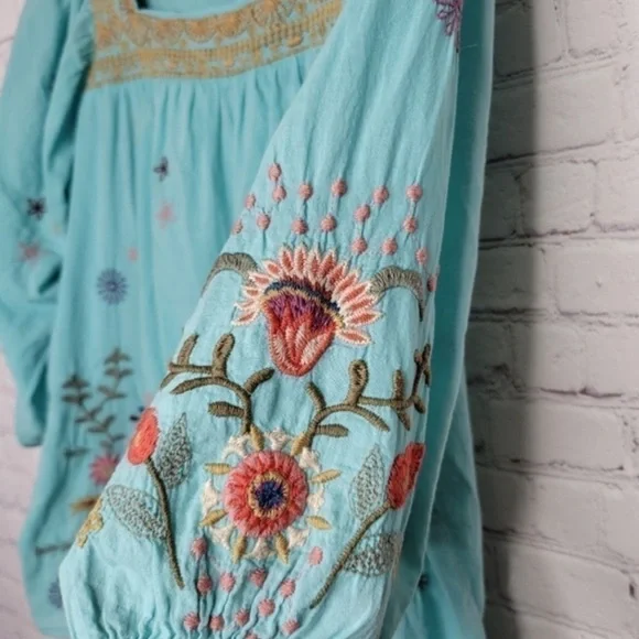 Johnny Was heavily embroidered “Lucy” artesian blouse NWT - Picture 12 of 16